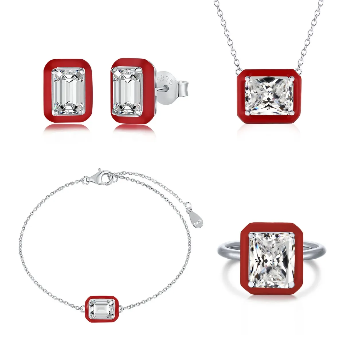 Minimalist Cubic Zirconia Sterling Silver Necklace