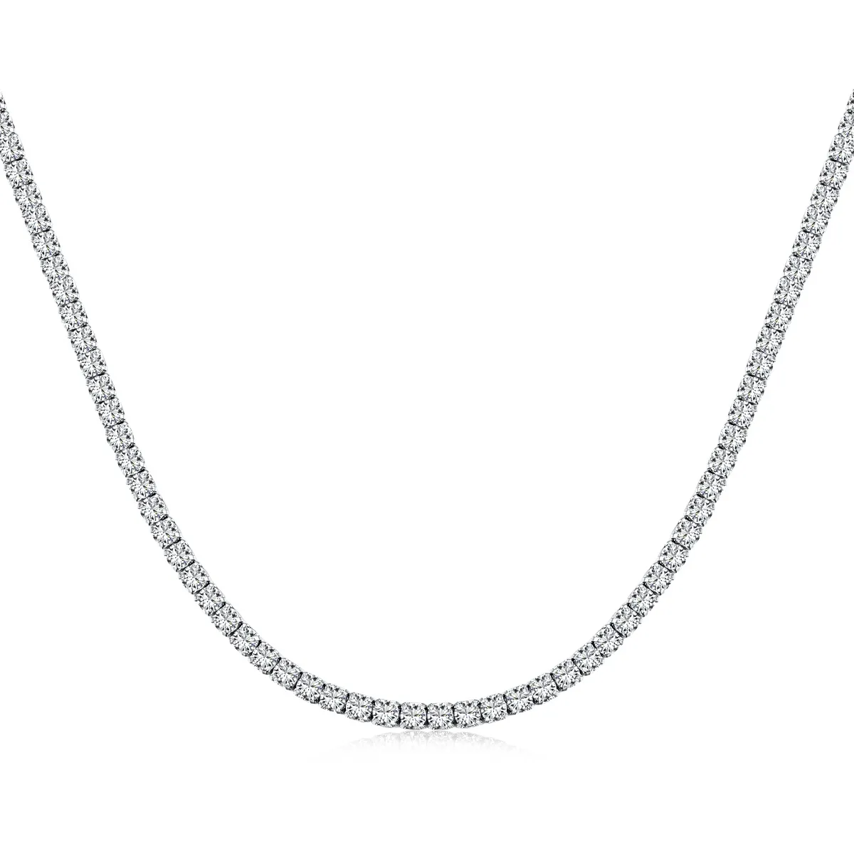 Iced-Out Cubic Zirconia 2MM Sier Necklace