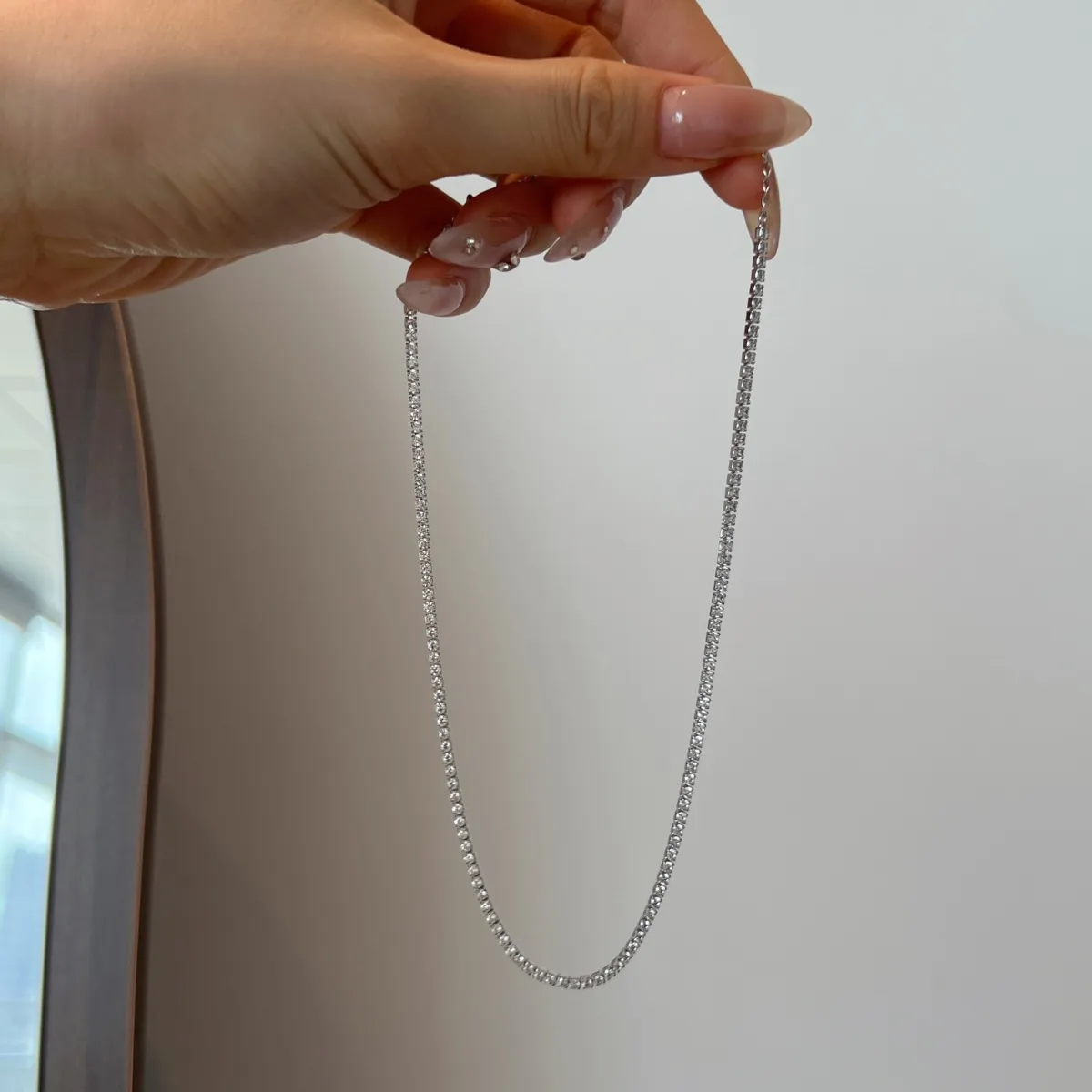 Iced-Out Cubic Zirconia 2MM Sier Necklace