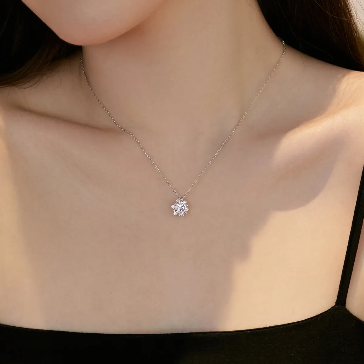 Minimalist Cubic Zirconia Sterling Sier Necklace