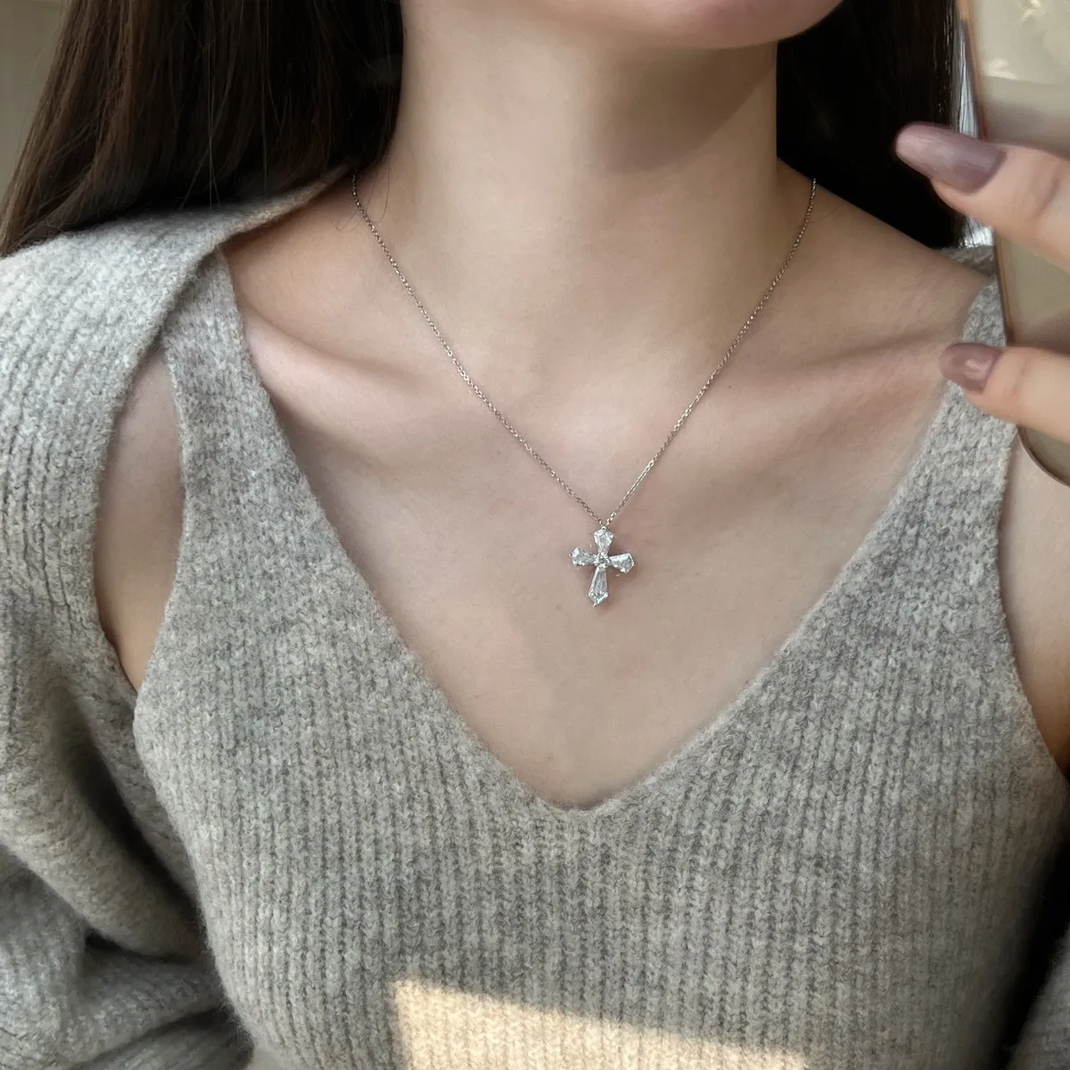 Iced-Out Cubic Zirconia Minimalist Necklace
