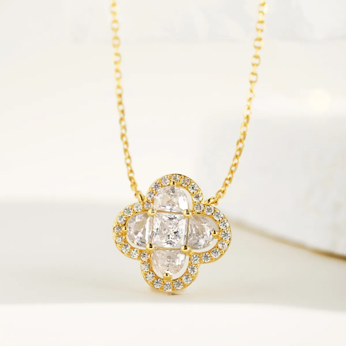 Minimalist Cubic Zirconia Sterling Silver Necklace