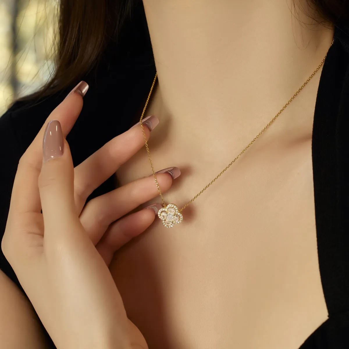 Minimalist Cubic Zirconia Sterling Silver Necklace