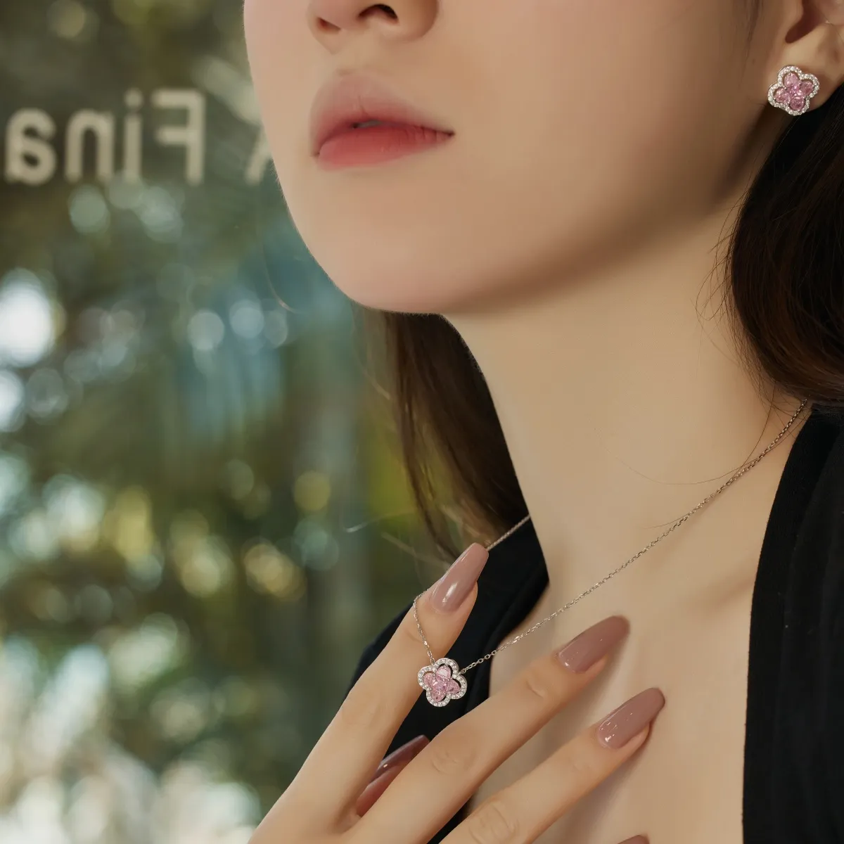 Minimalist Cubic Zirconia Sterling Silver Necklace
