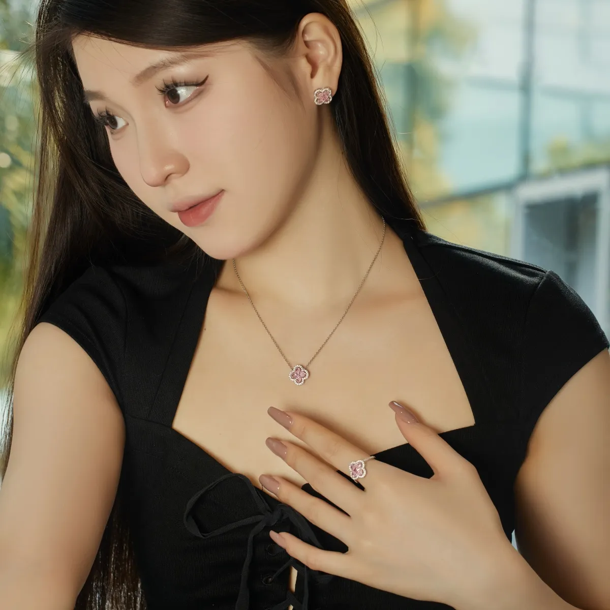 Minimalist Cubic Zirconia Sterling Silver Necklace