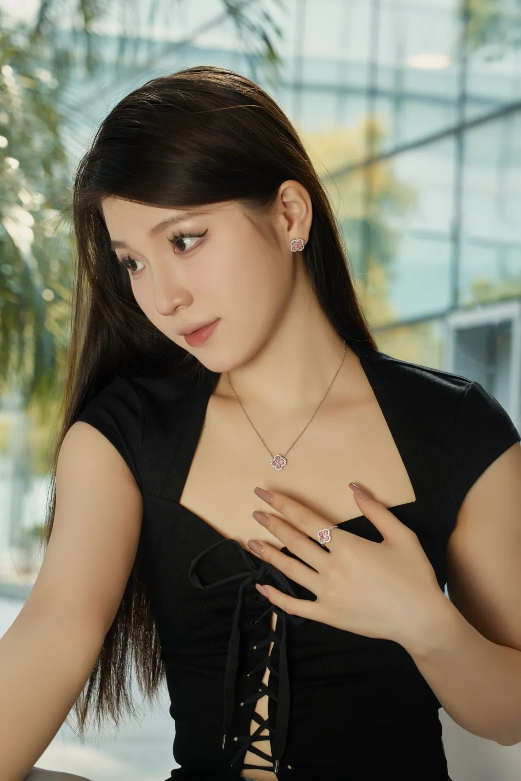 Minimalist Cubic Zirconia Sterling Silver Necklace