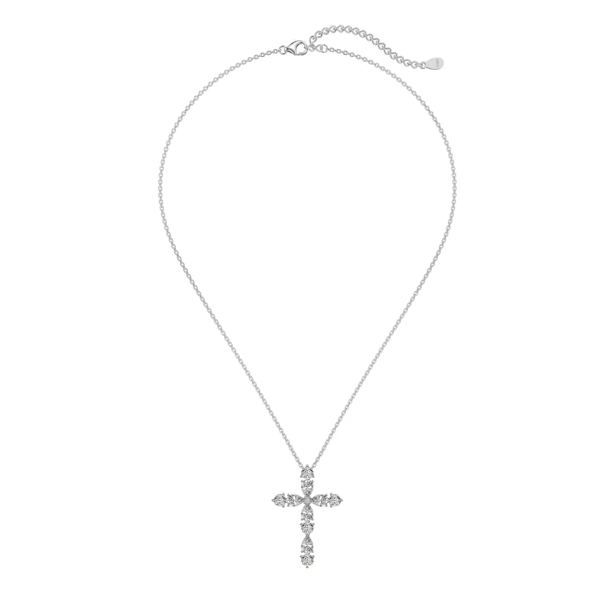 Cubic Zirconia Minimalist Necklace — 925 Sterling Silver, Rhodium Plated