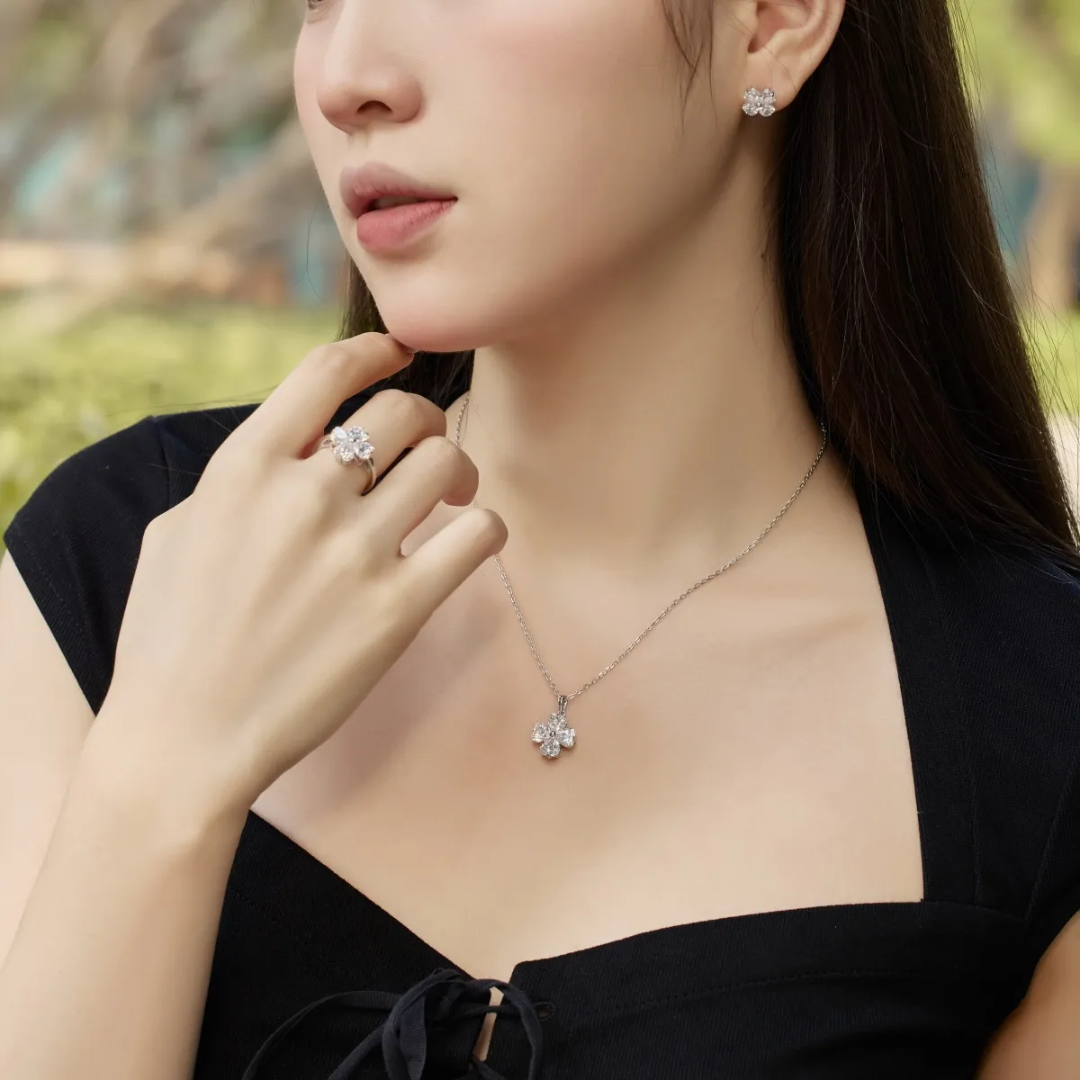 Minimalist Sterling Silver Rhodium Plated Necklace