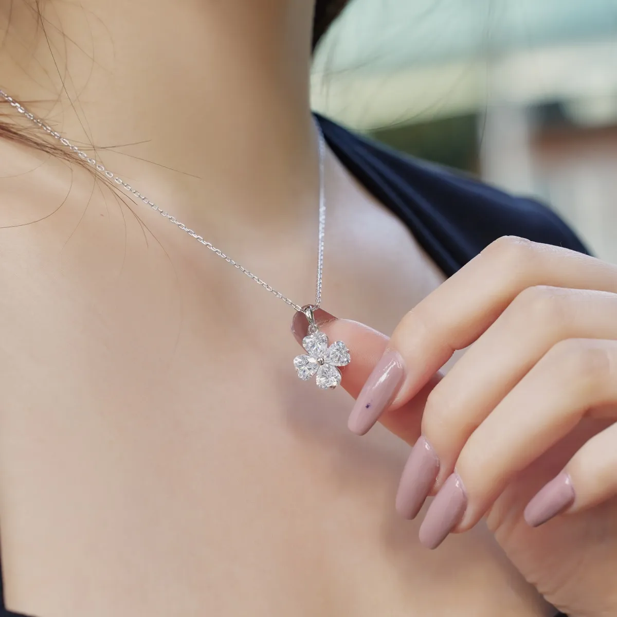 Minimalist Sterling Silver Rhodium Plated Necklace