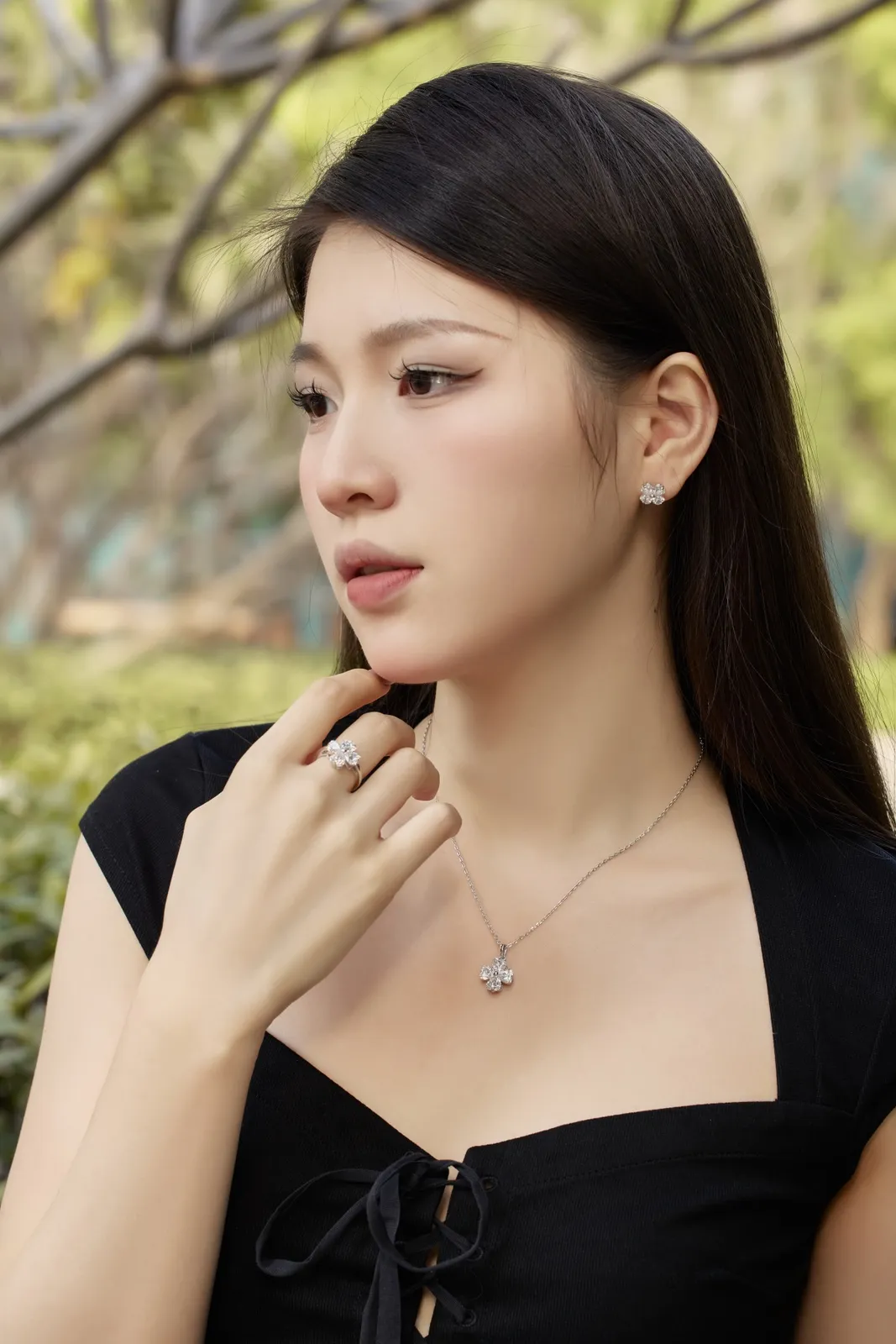 Minimalist Sterling Silver Rhodium Plated Necklace