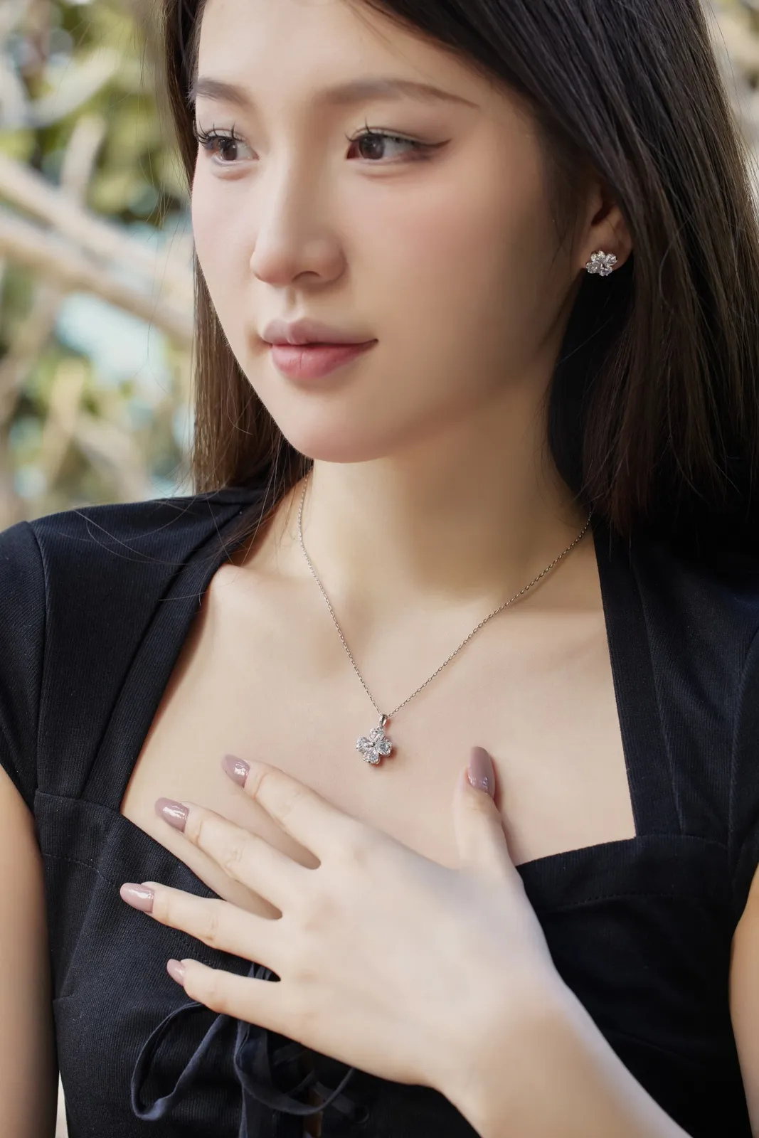 Minimalist Sterling Silver Rhodium Plated Necklace