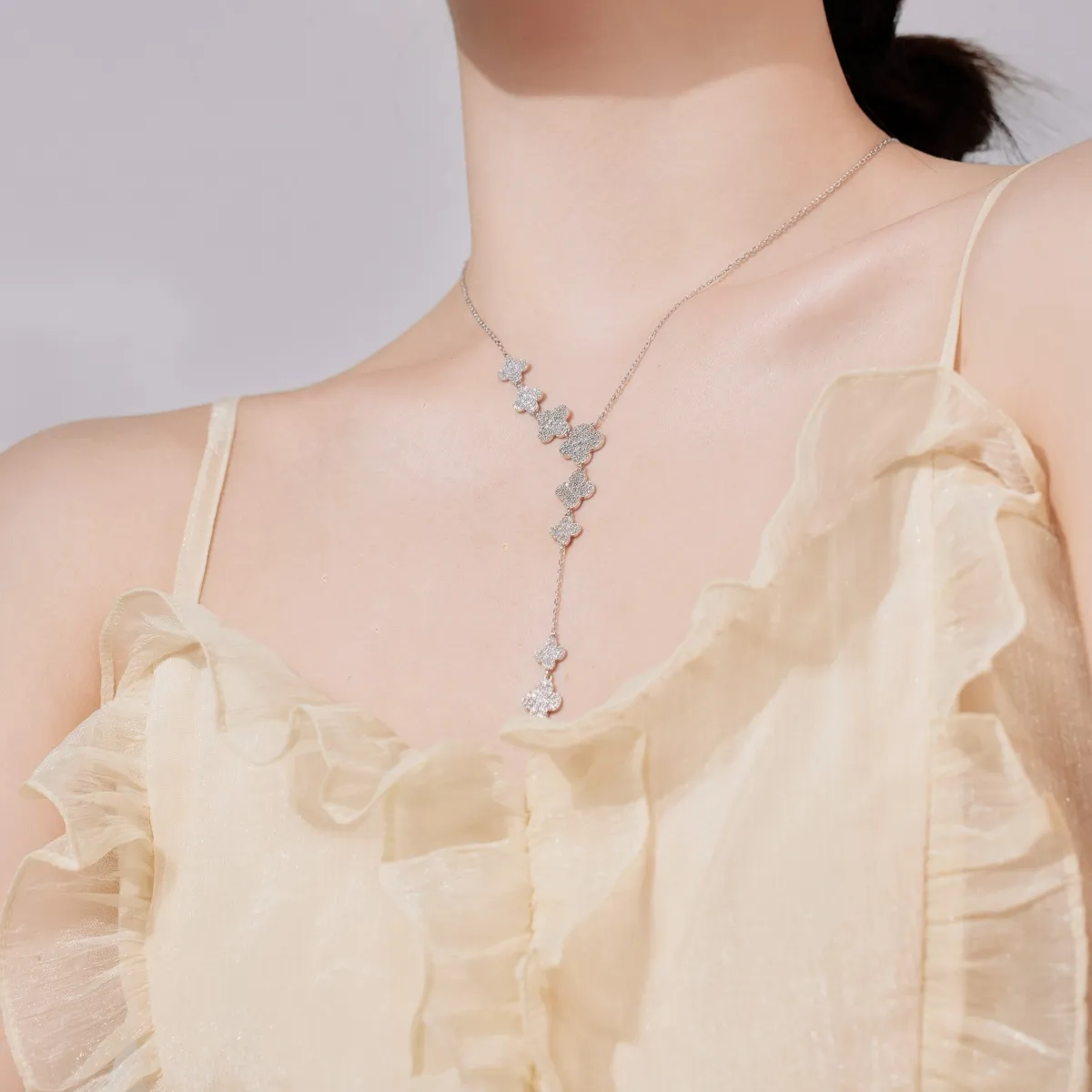 Minimalist Cubic Zirconia Sterling Silver Necklace