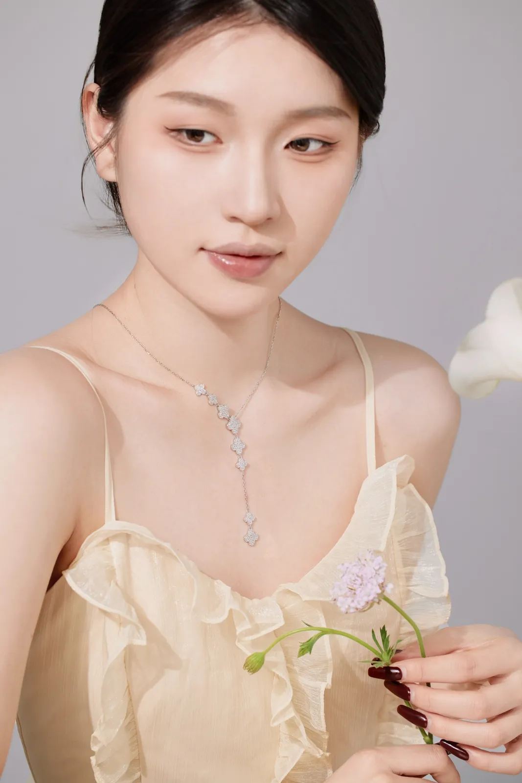 Minimalist Cubic Zirconia Sterling Silver Necklace