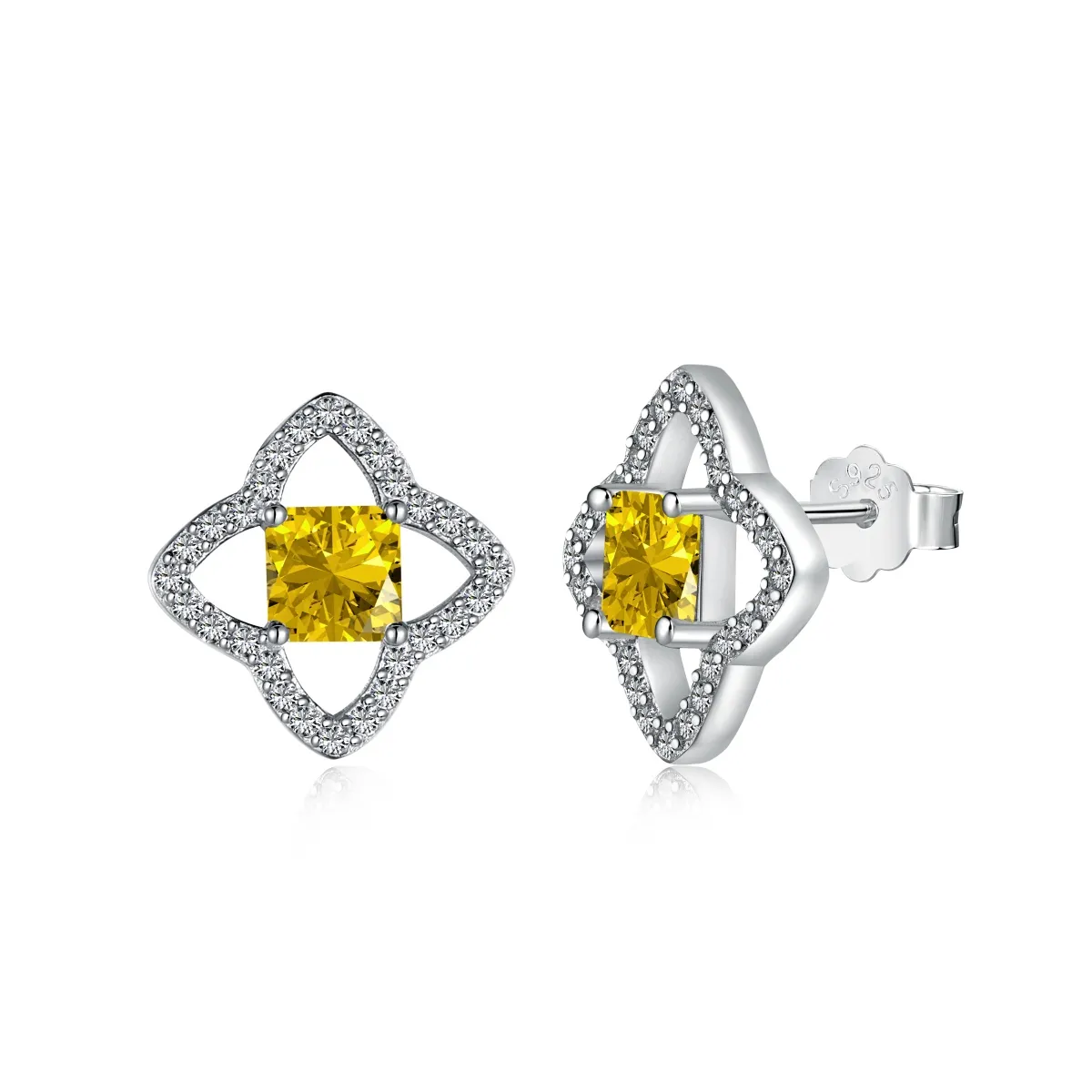 Minimalist Cubic Zirconia Stud Earrings in Sterling Sier
