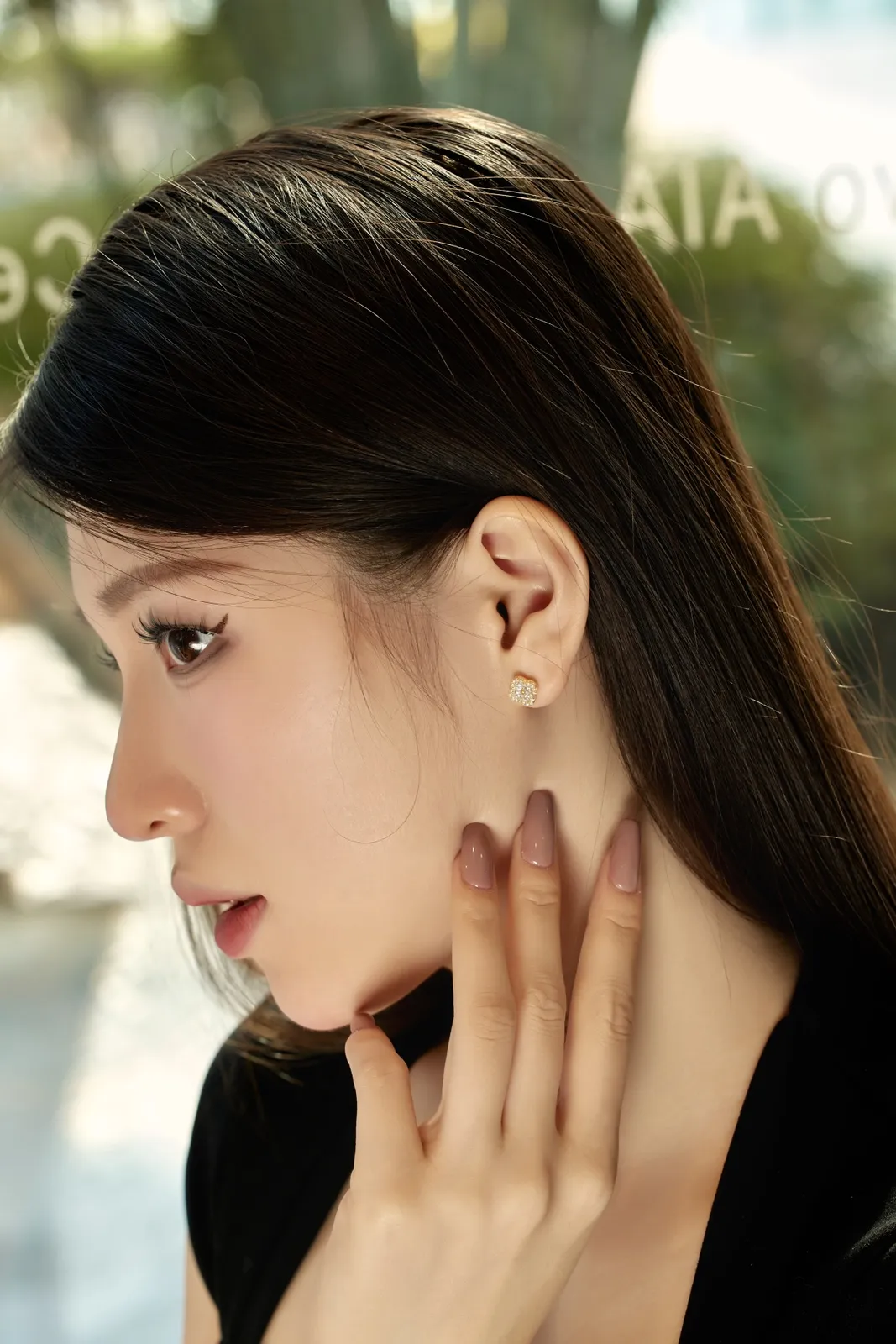 Minimalist Cubic Zirconia Stud Earrings in Gold Plated Silver