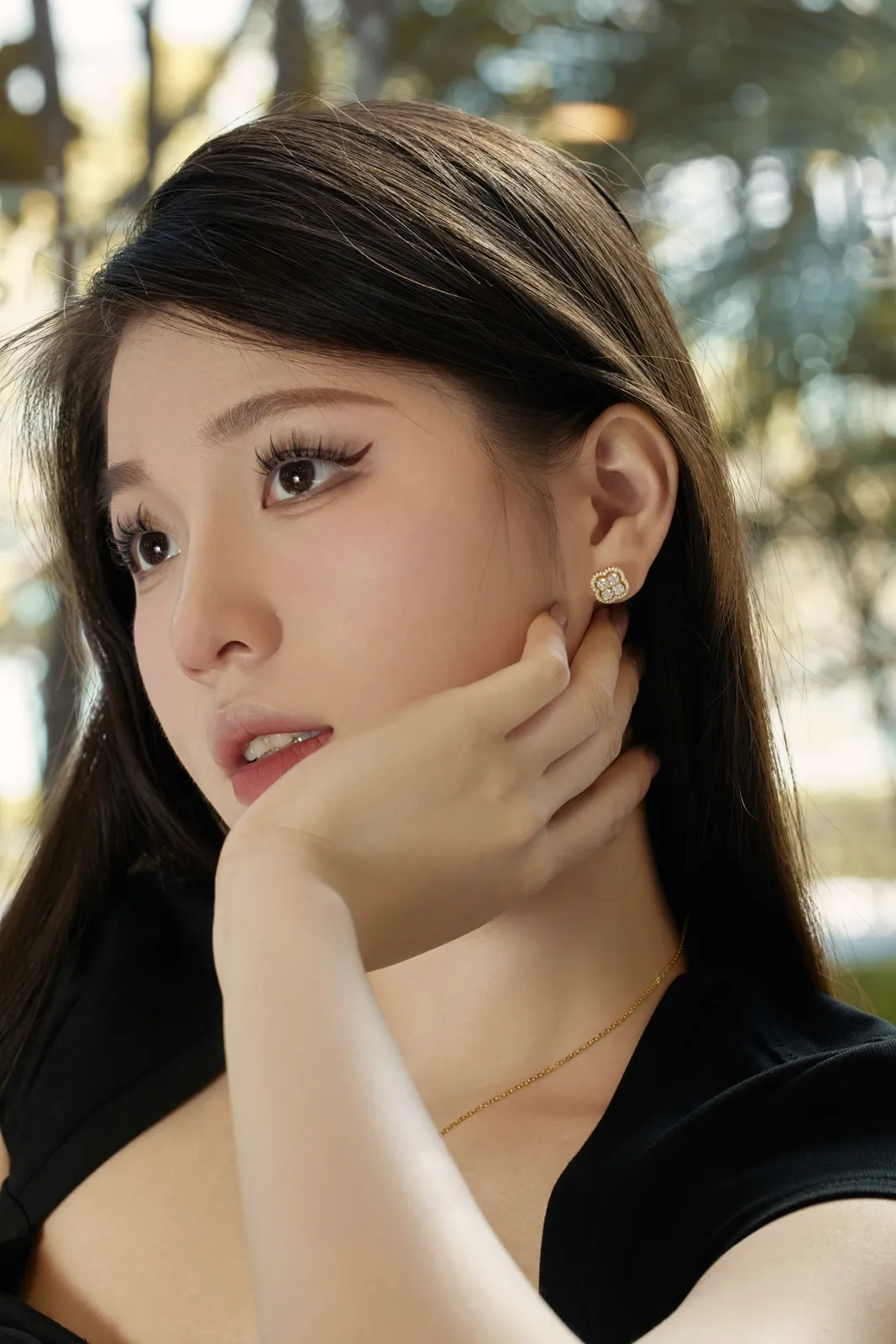 Minimalist Cubic Zirconia Stud Earrings in Gold Plated Silver