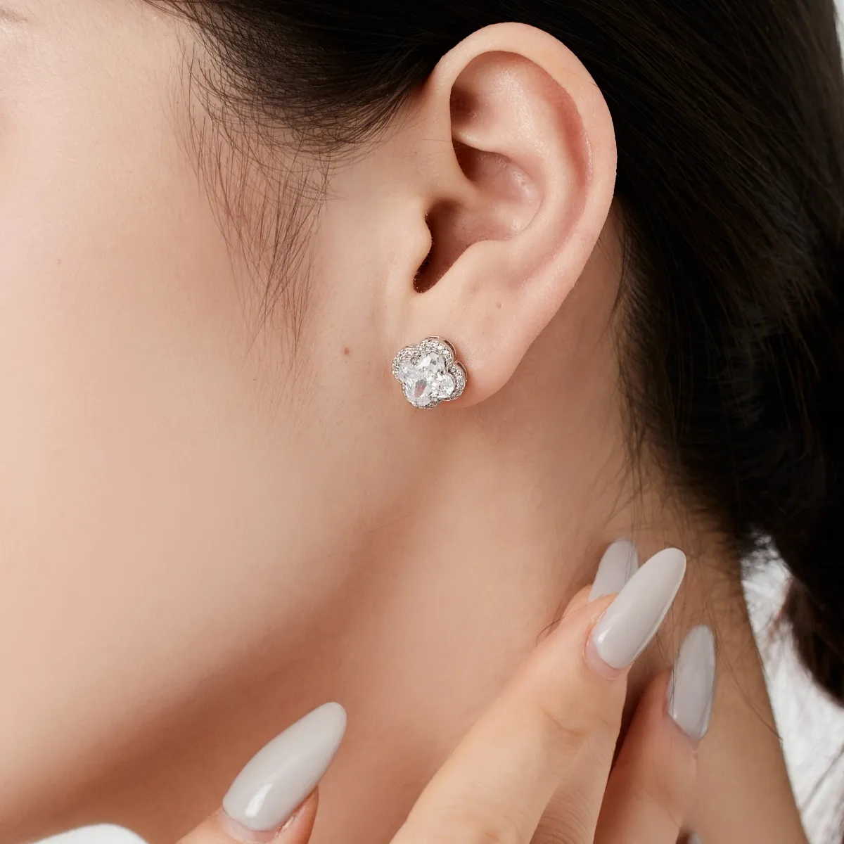 Sterling Silver Cubic Zirconia Stud Earrings