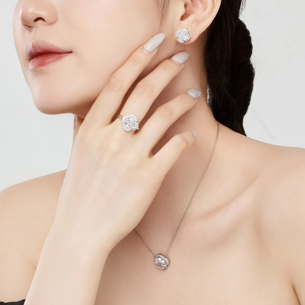 Sterling Silver Cubic Zirconia Stud Earrings