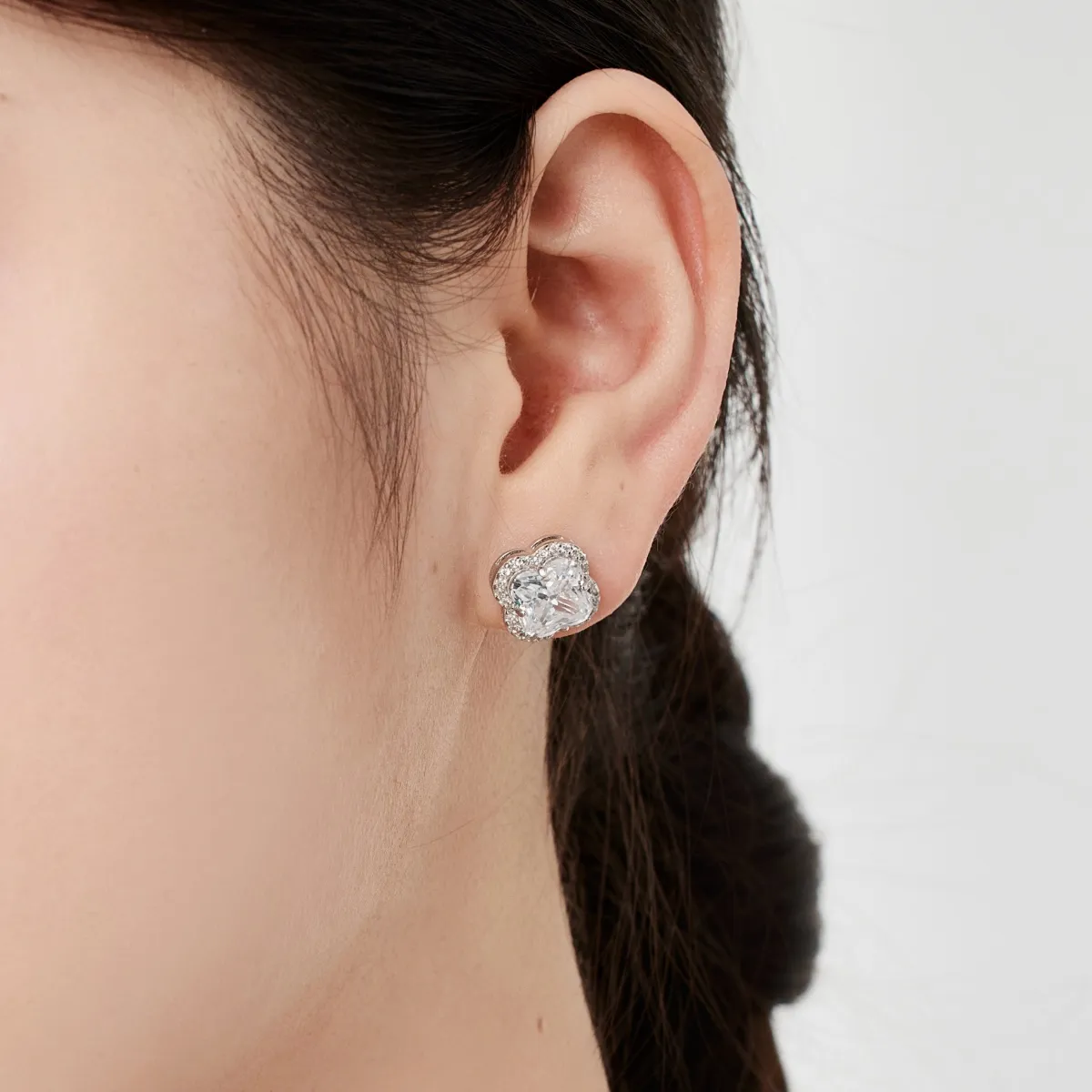 Sterling Silver Cubic Zirconia Stud Earrings