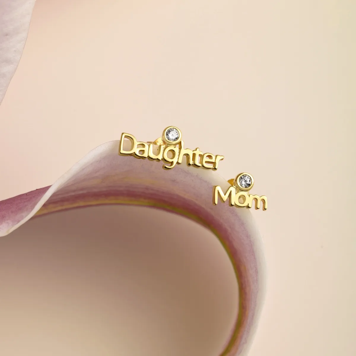 Gold Plated Sterling Silver Cubic Zirconia Stud Earrings