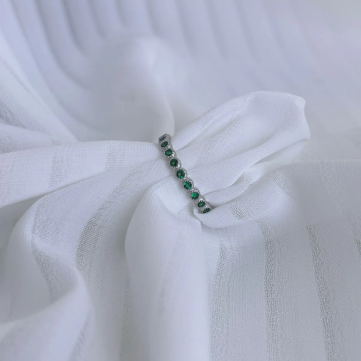 Cubic Zirconia Minimalist Ring — 925 Sterling Silver, Rhodium Plated