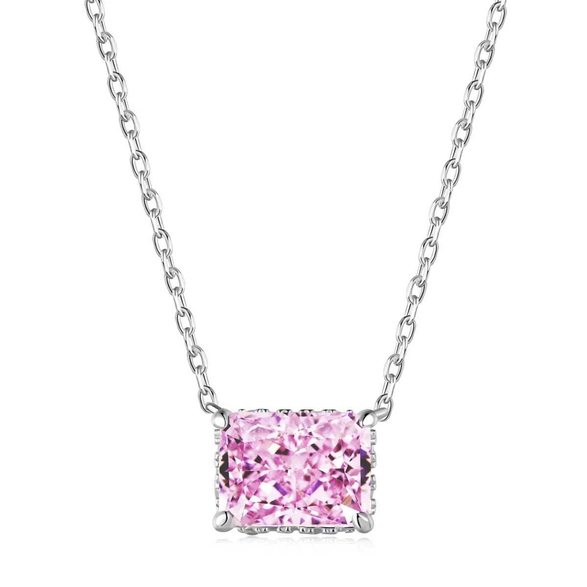 Minimalist Cubic Zirconia Sterling Silver Necklace