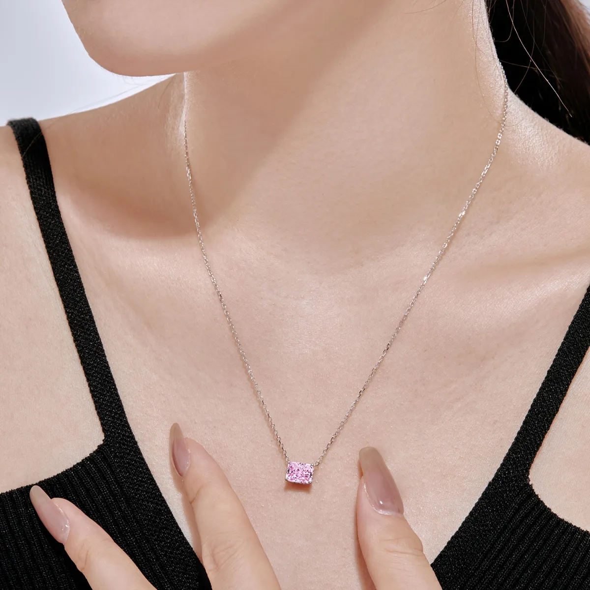 Minimalist Cubic Zirconia Sterling Silver Necklace