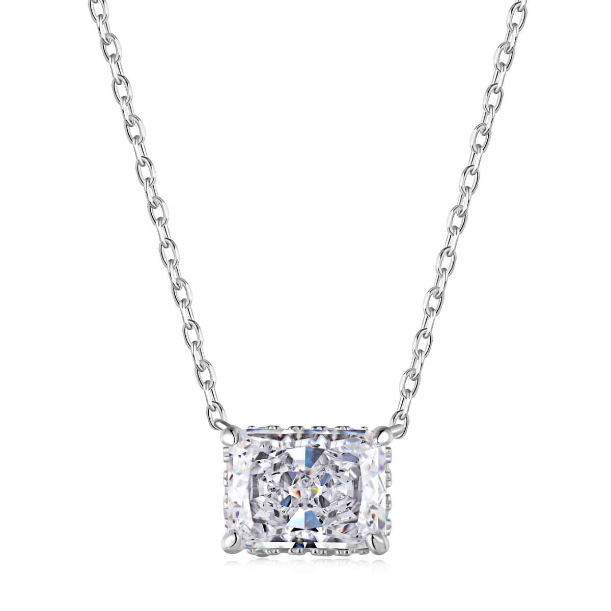 Minimalist Cubic Zirconia Sterling Silver Necklace