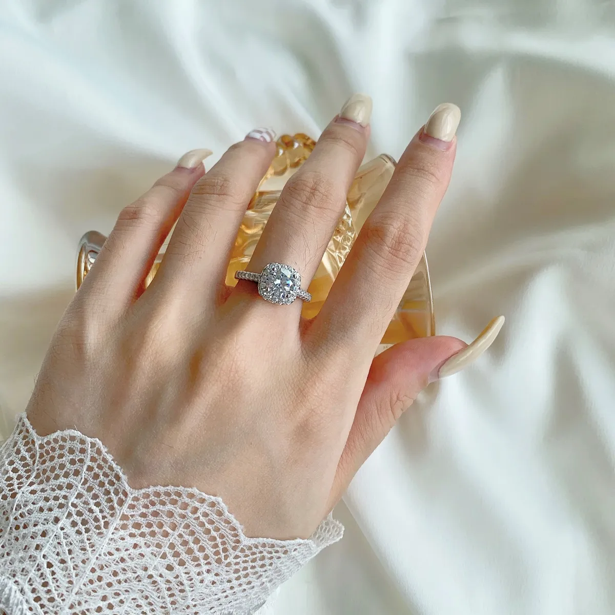 Bridal Cubic Zirconia Sterling Silver Ring