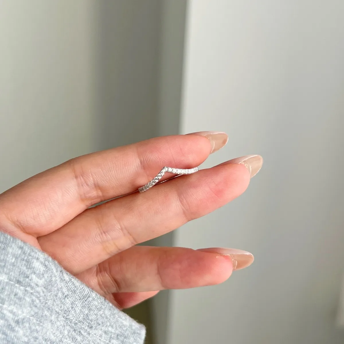 Minimalist Cubic Zirconia Sterling Silver Ring