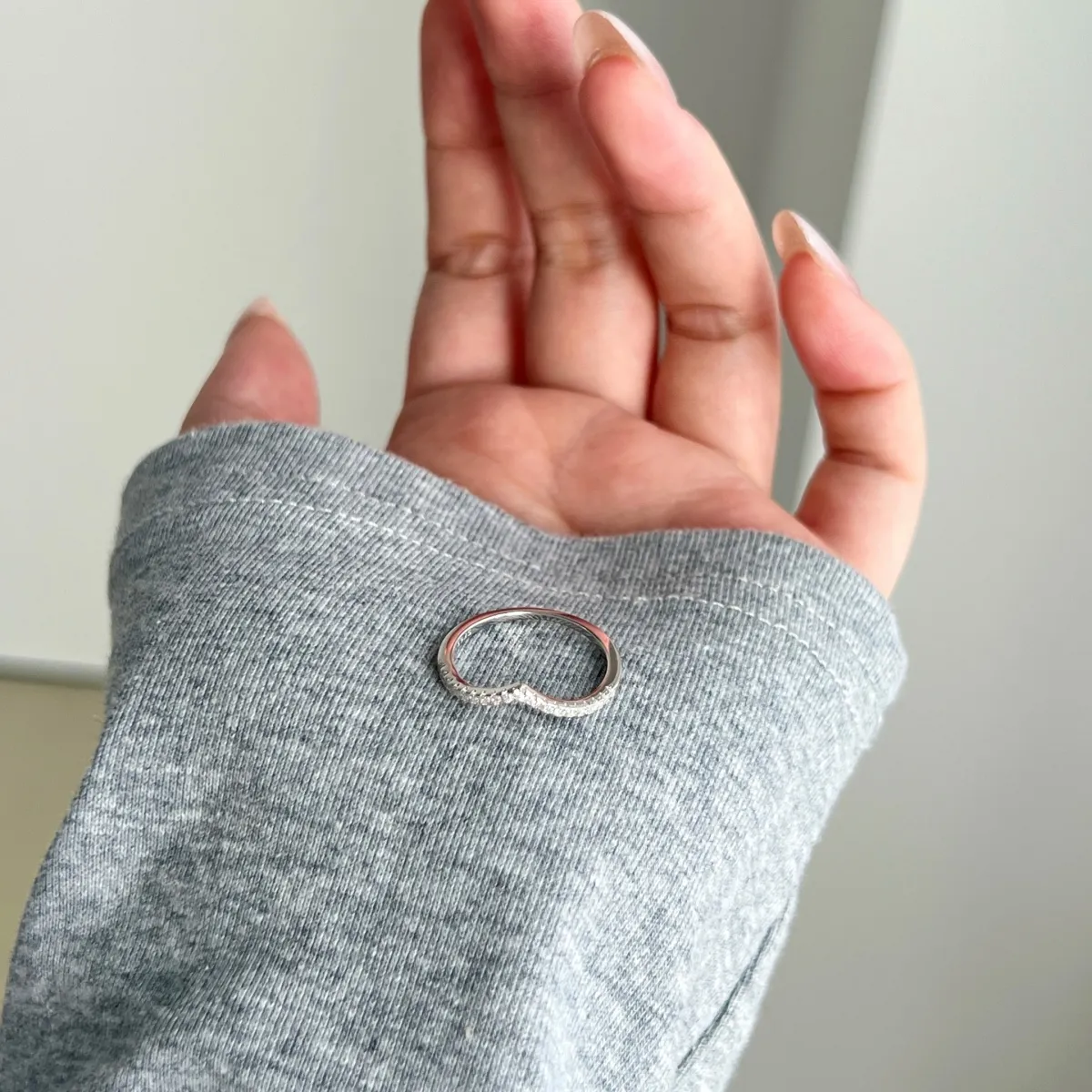 Minimalist Cubic Zirconia Sterling Silver Ring