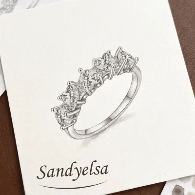 Daybreak Heart Pavé White Zircon Silver Ring