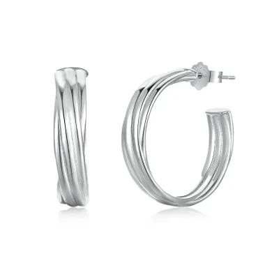 Sterling Silver Rhodium Plated Earrings