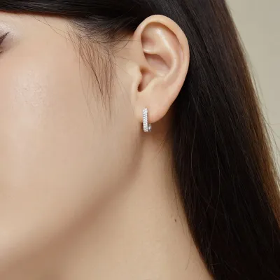 Minimalist Cubic Zirconia Sterling Silver Earrings