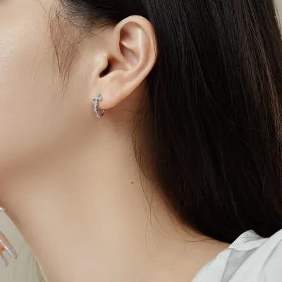 Minimalist Sterling Silver Rhodium Plated Earrings