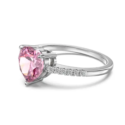 Cubic Zirconia Ring — 925 Sterling Silver, Rhodium Plated