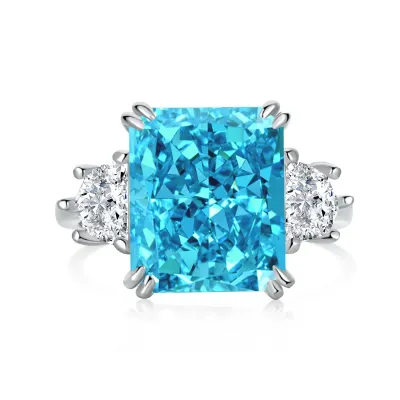 Rhodium Plated Sterling Silver Cubic Zirconia Ring