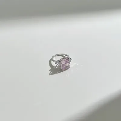 Cubic Zirconia Ring — 925 Sterling Silver, Rhodium Plated