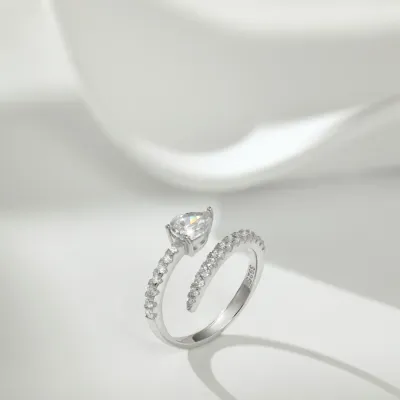 Minimalist Cubic Zirconia Sterling Silver Ring