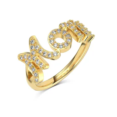 Gold Plated Sterling Silver Cubic Zirconia Ring