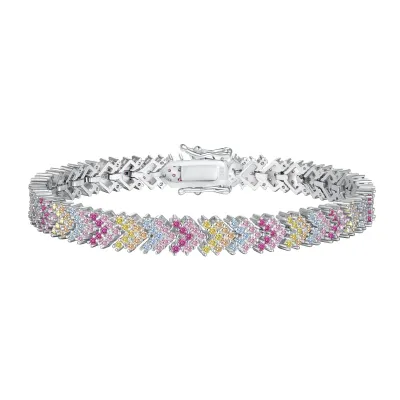 Minimalist Sterling Silver Cubic Zirconia Bracelet