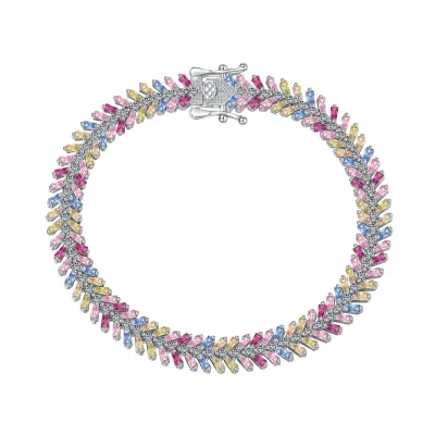 Minimalist Cubic Zirconia Sterling Silver Bracelet