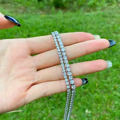 Iced-Out Cubic Zirconia Silver Necklace