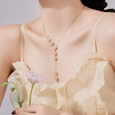 Minimalist Cubic Zirconia Sterling Silver Necklace