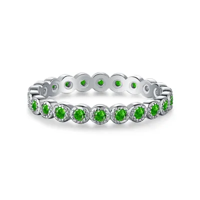 Cubic Zirconia Minimalist Ring — 925 Sterling Silver, Rhodium Plated