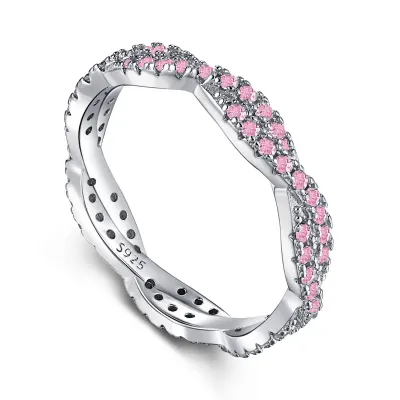 Cubic Zirconia Bridal Ring — 925 Sterling Silver, Rhodium Plated