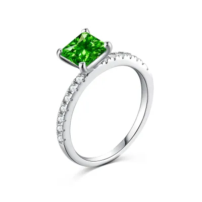 Cubic Zirconia Minimalist Ring — 925 Sterling Silver, Rhodium Plated